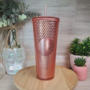 Starbucks Rose Gold Studded Venti 24oz Tumbler Cup HTF